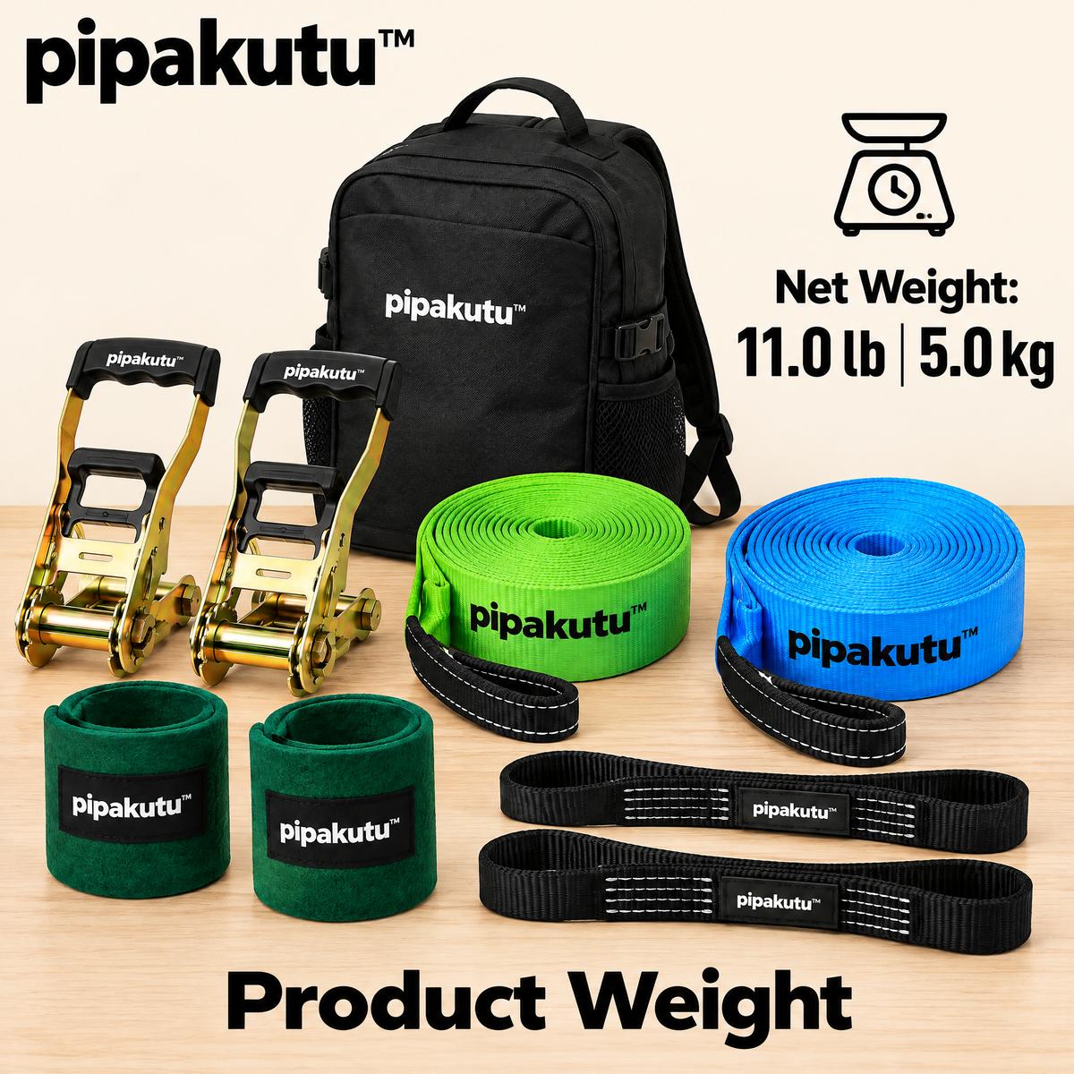 pipakutu™ BalanceTrail Slackline Set