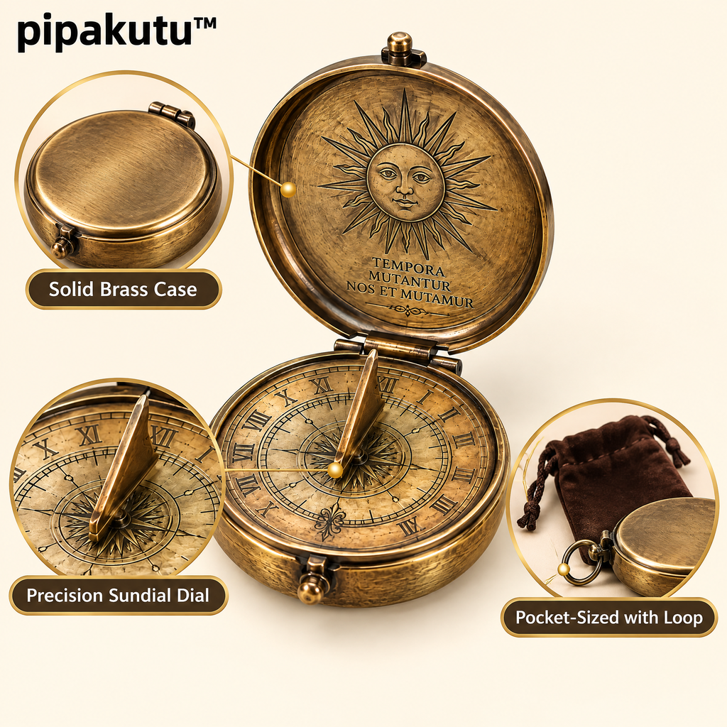 pipakutu™ SolarTime Pocket Sundial