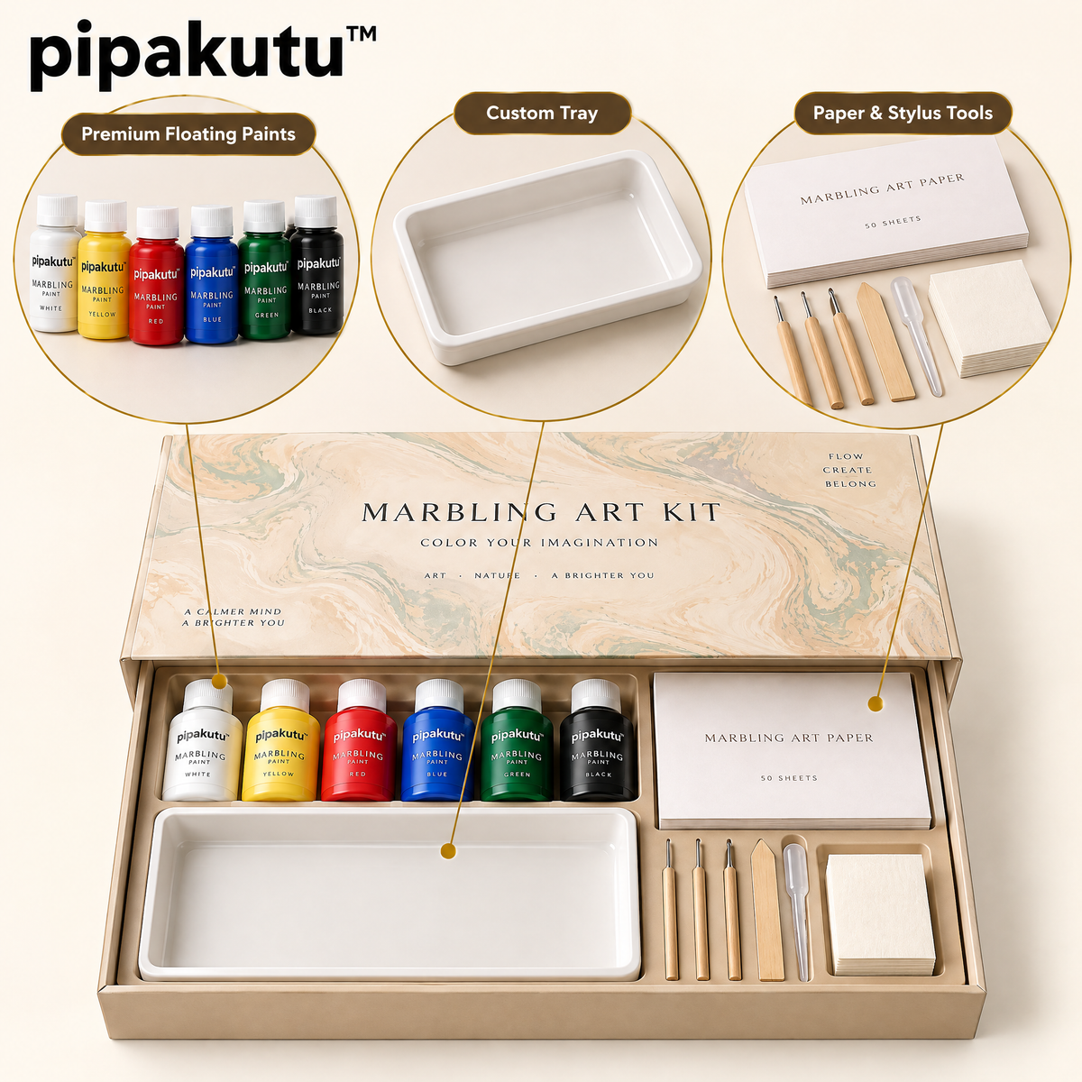 pipakutu™ ColorRipple Marbling Kit
